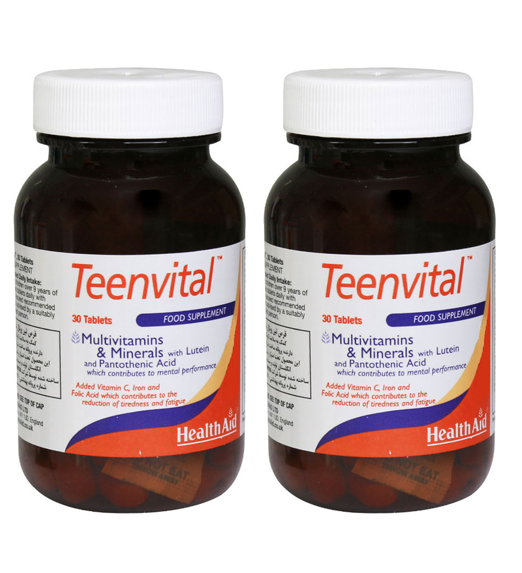 قرص مولتی ویتامین مینرال مدل Teenvital بسته 2 عددی Health Aid Teenvital 2 Pcs Pack