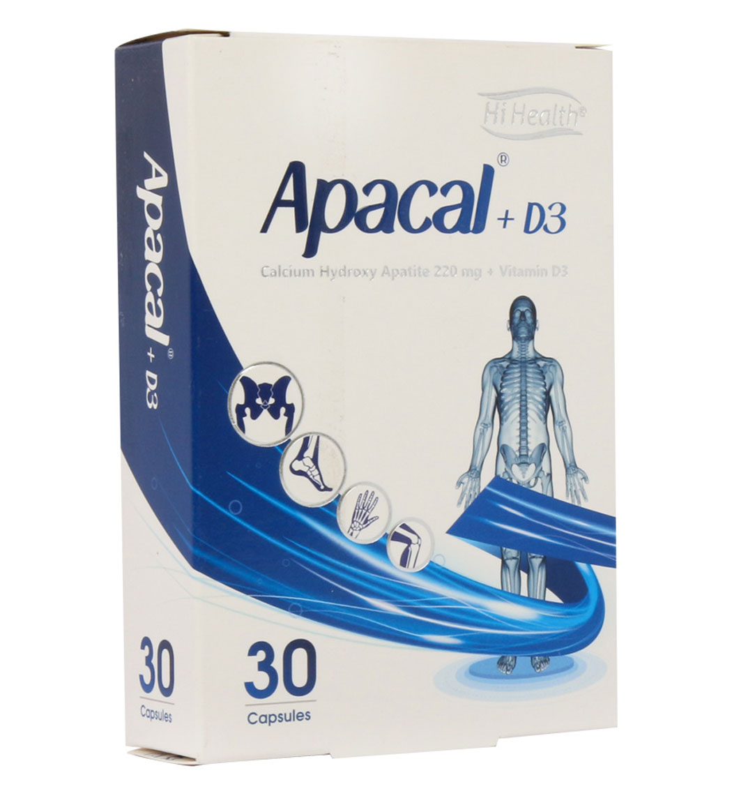 کپسول اپاکل - د3  بسته 30 عددی Hi Health Apacal D3 30Pcs Capsules