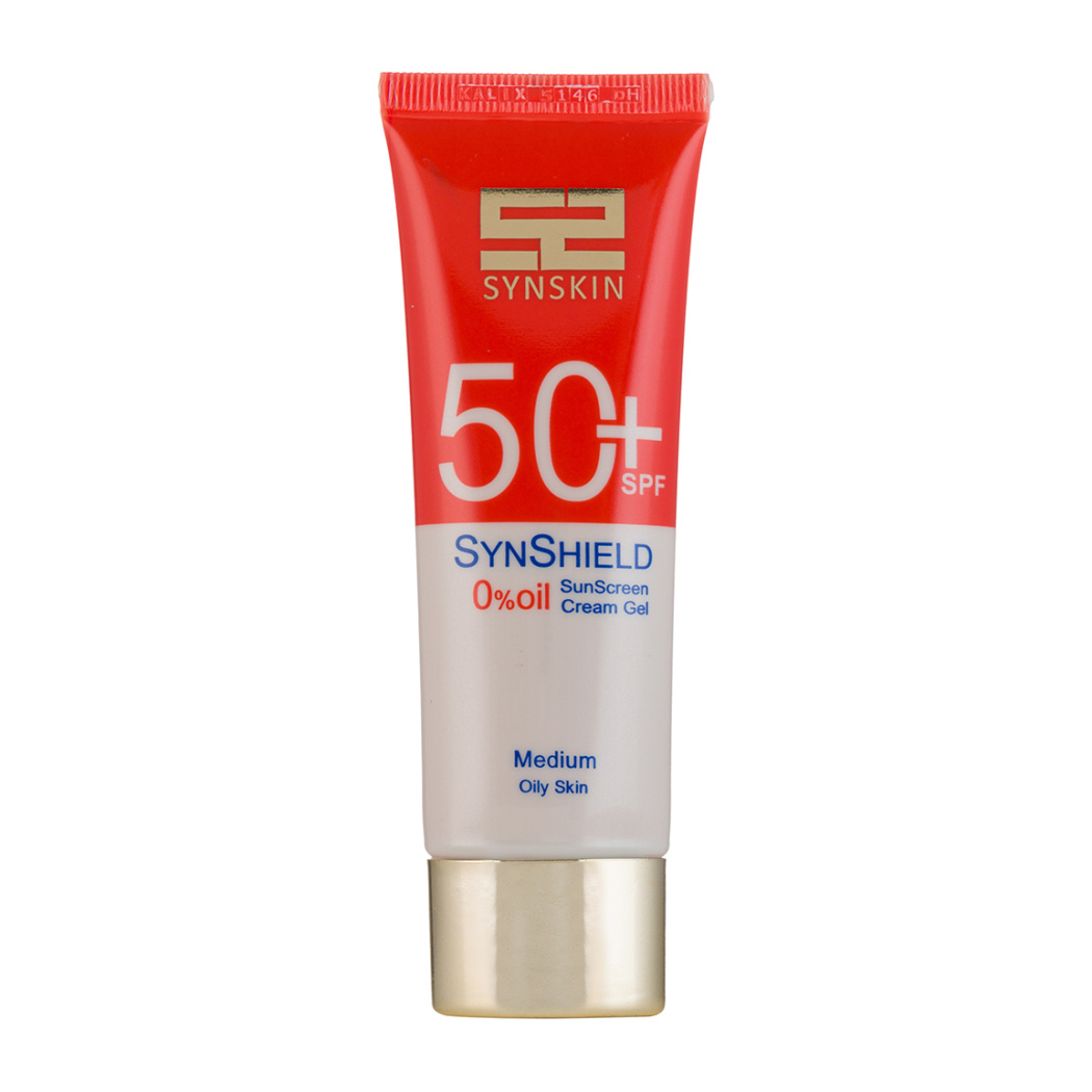 کرم ژل ضد آفتاب رنگی فاقد چربی ساین شیلد اس پی اف 50 Syn Skin Syn Shield Oil Free Sun Screen Tinted Cream Gel Spf50