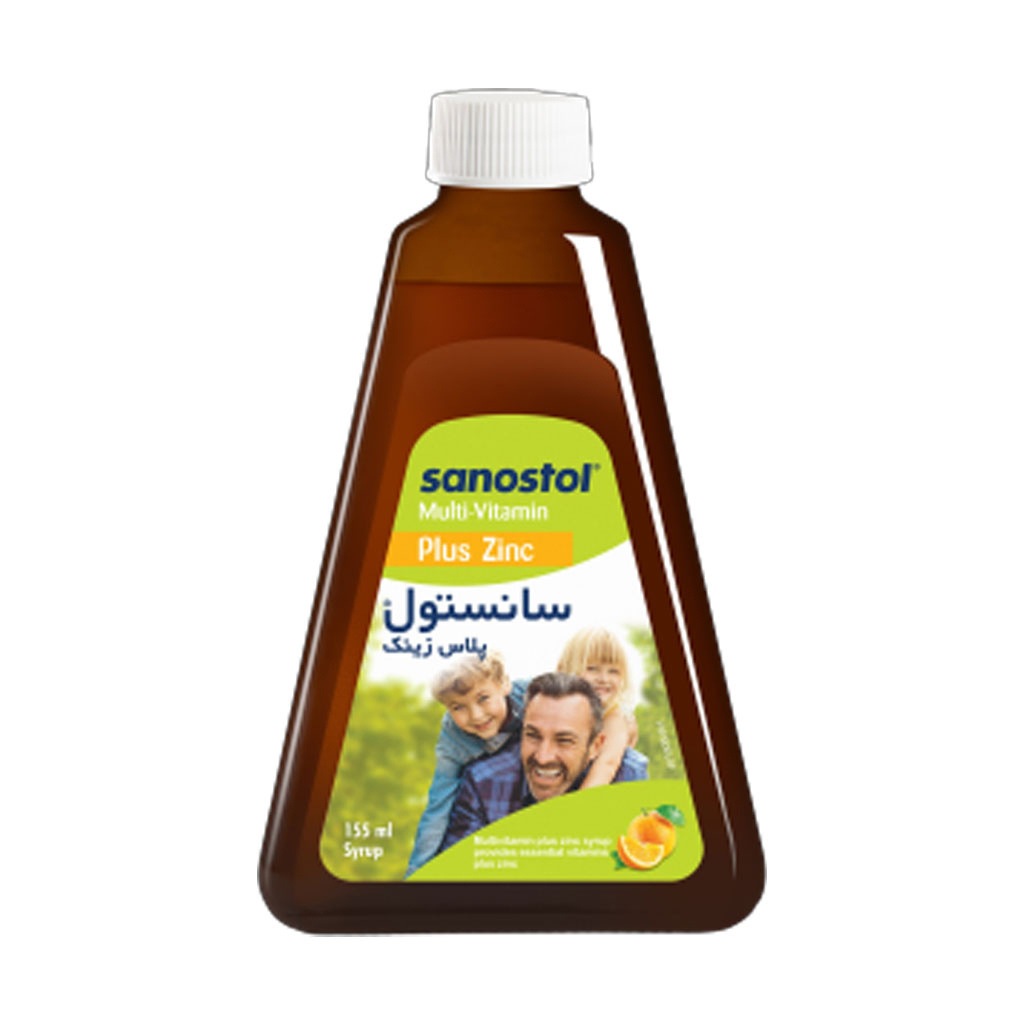 شربت سانستول زینک  پلاس 155 میلی لیتر Multi Sanostol Plus Zinc Syrup 155 ml