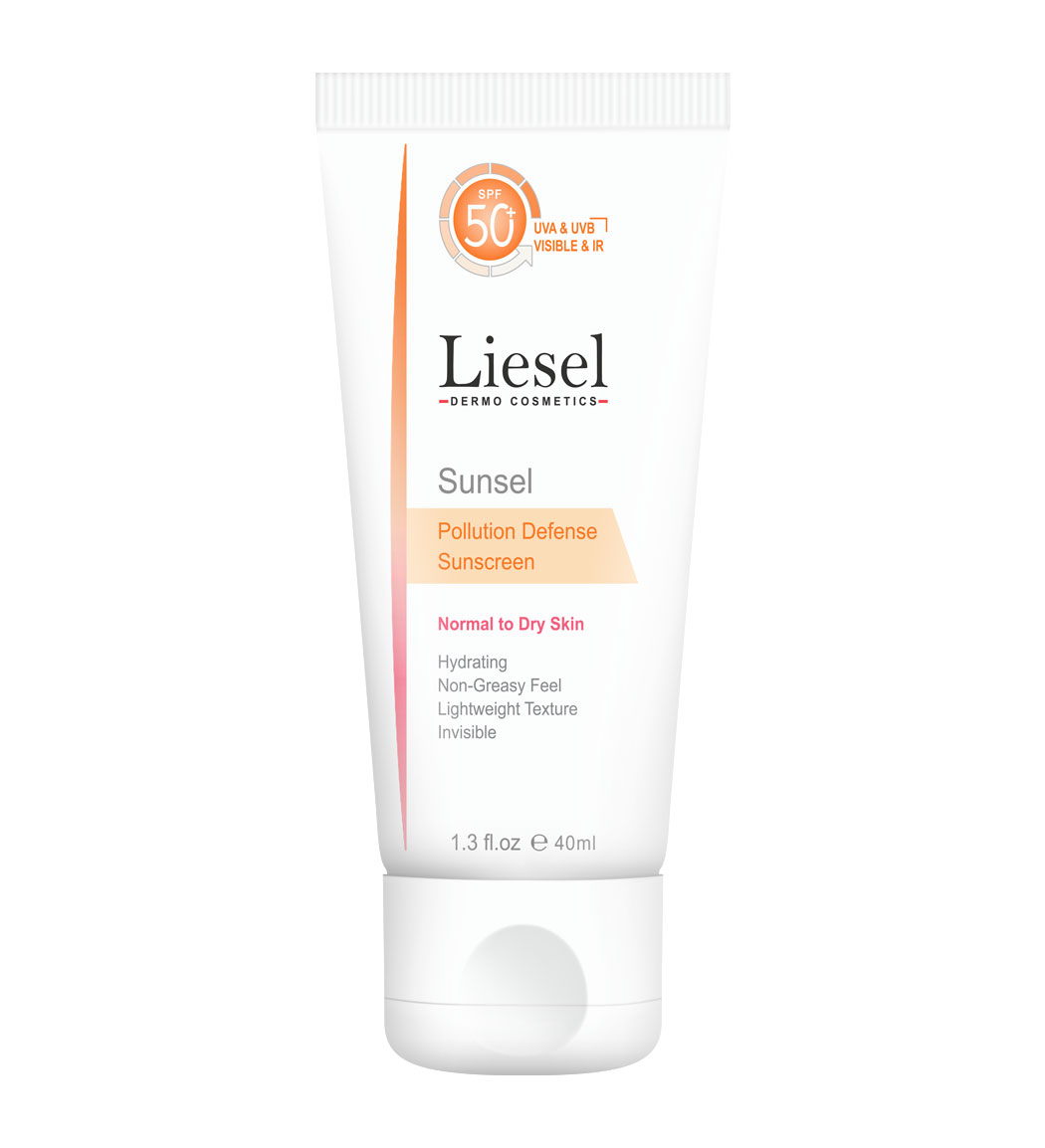 کرم ضد آفتاب بی رنگ اس پی اف 50  مناسب پوست نرمال تا خشک حجم 40 میلی لیتر Liesel Sunsel SPF50 Sunscreen Cream For Dry To Normal Skin 40ml