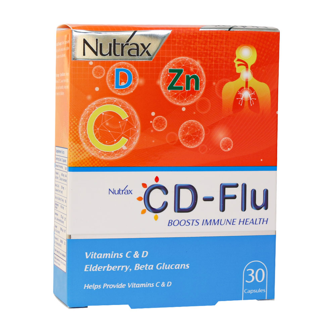 کپسول CD Flu بسته 30 عددی Nutrax CD Flu 30 Capsules