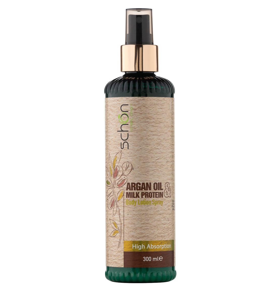 اسپری لوسیون بدن حجم 300 میلی لیتر Schon Milk Protein Body Lotion 300ml