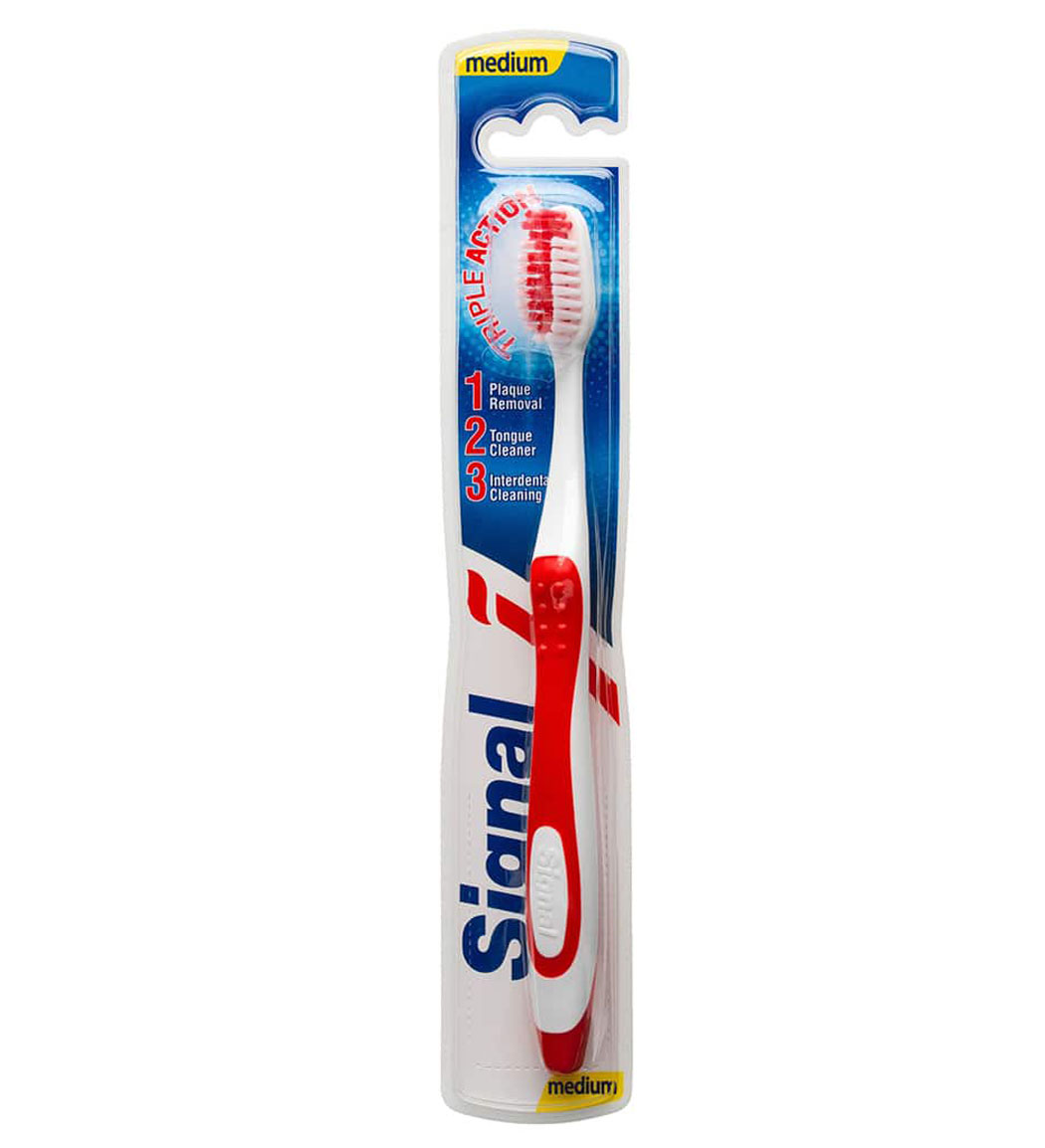 مسواک متوسط با عملکرد سه گانه Signal Triple Action Medium Toothbrush