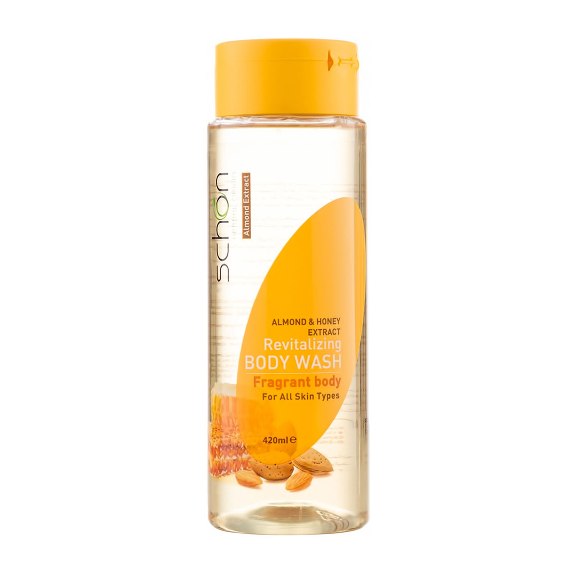 شامپو بدن حاوی عصاره بادام و عسل حجم 420 میلی لیتر Schon Almond And Honey Body Wash 420ml