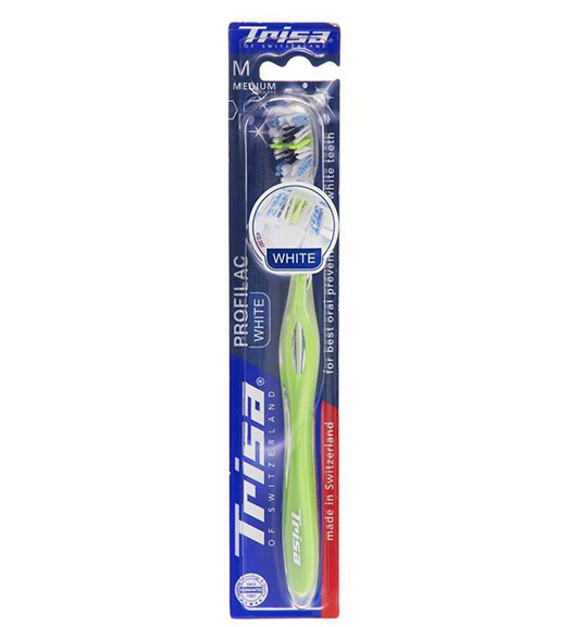 مسواک پروفیلاک وایت متوسط ارسال با رنگ رندوم Trisa Profilac White Medium Toothbrush