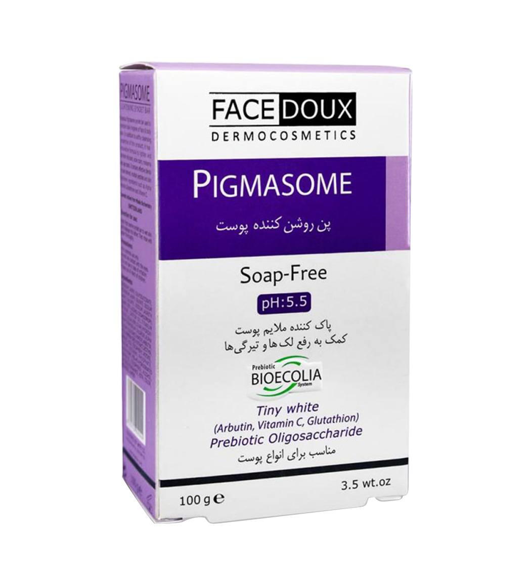 پن پیگمازوم روشن کننده 100 میل Face Doux Syndet Bar Pigmasome Brightening 100ml