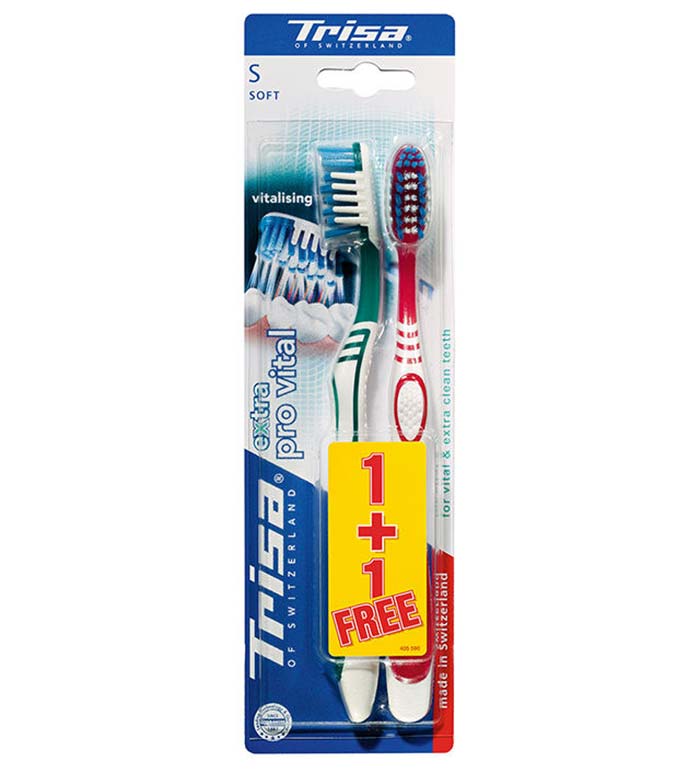 مسواک اکسترا پروویتال برس نرم 2 عددی ارسال با رنگ رندوم Trisa extra provital soft Toothbrush