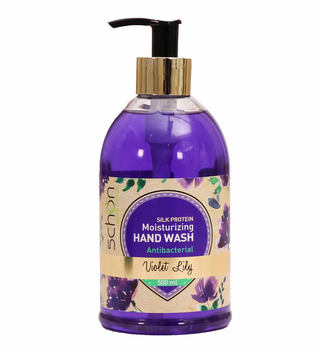 مایع دستشویی آنتی باکتریال شفاف مرطوب کننده مدل ویولت لیلی 500 میل Schon Violet Lily Moisturizing Hand Wash 500ml