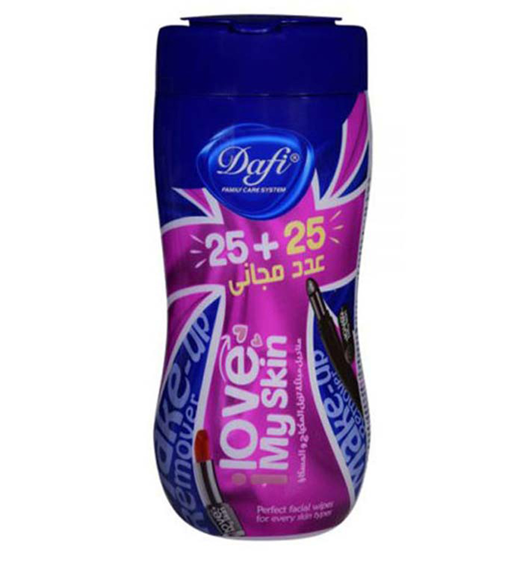دستمال مرطوب پاک کننده آرایش  50 برگی Dafi makeup remover Wips