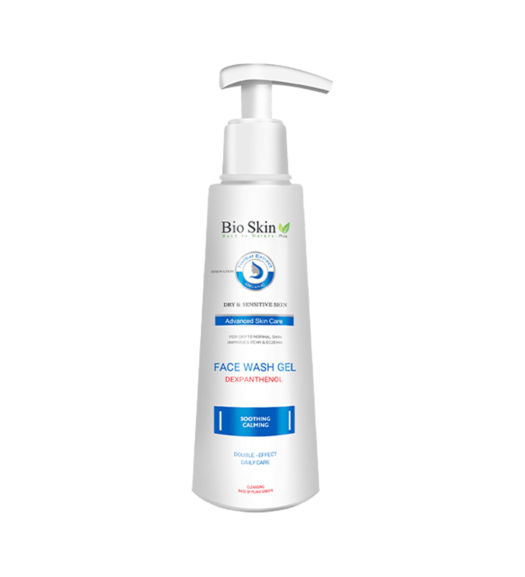 ژل شستشوی صورت پوست خشک و آسیب دیده حجم 200 میل Bio Skin Face Wash Gel For sensitivel And Dry Skin 200 ml