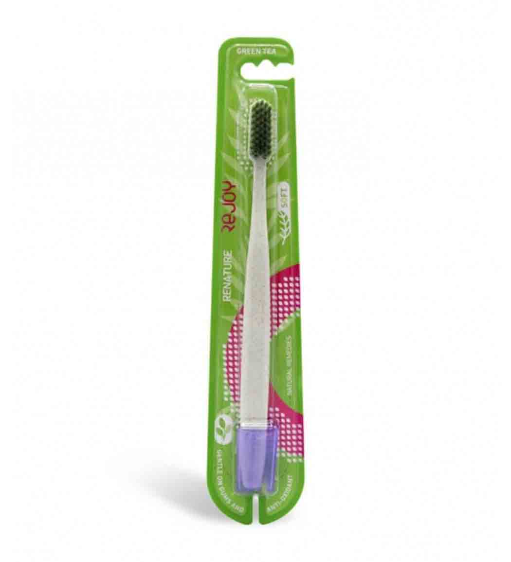 مسواک مدل Renature حاوی چای سبز با برس متوسط Rejoy Renature Toothbrush Green Tea Medium