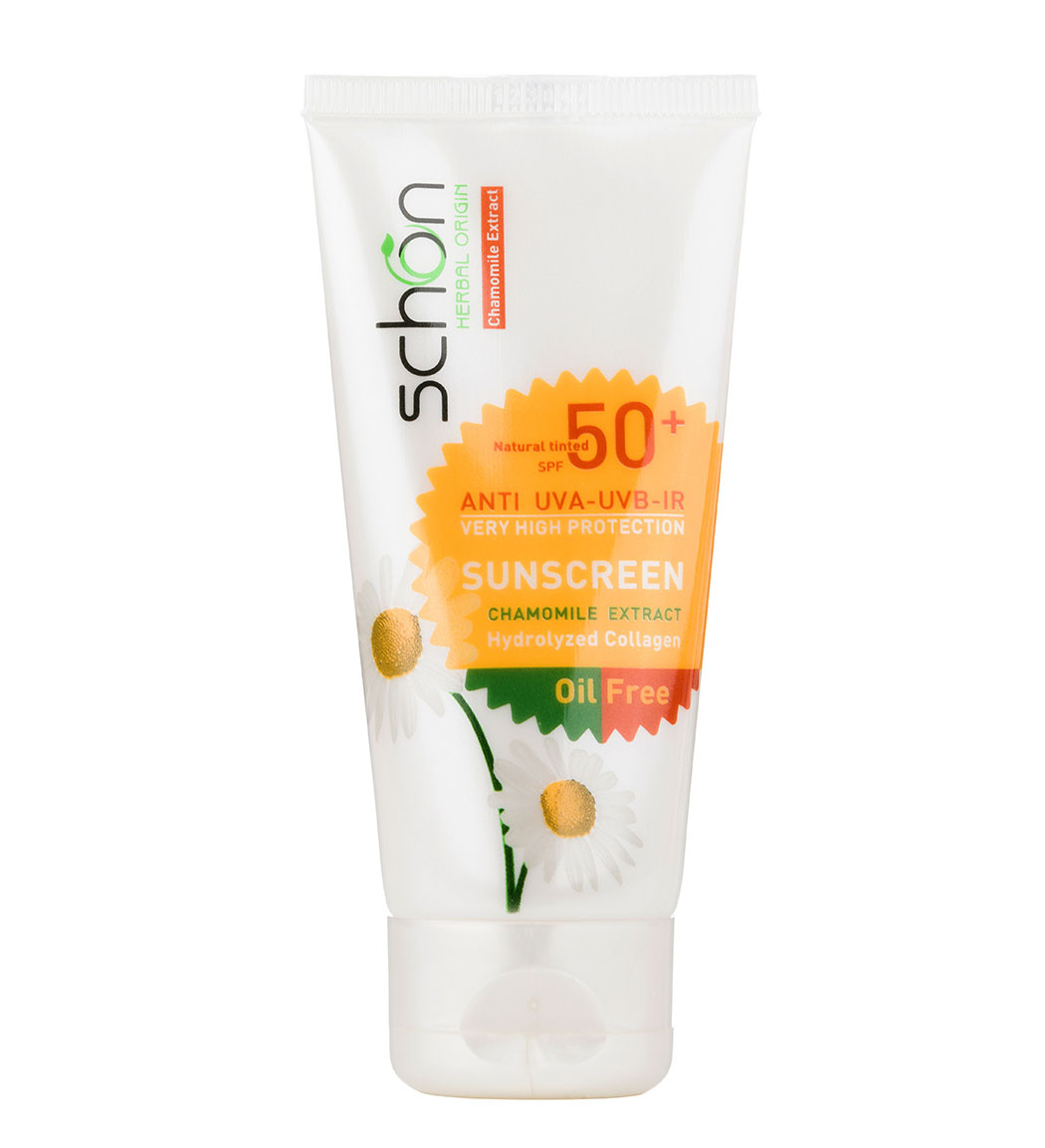 کرم ضد آفتاب رنگی فاقد چربی spf50 Schon Natural Tinted Oil Free Sunscreen SPF50