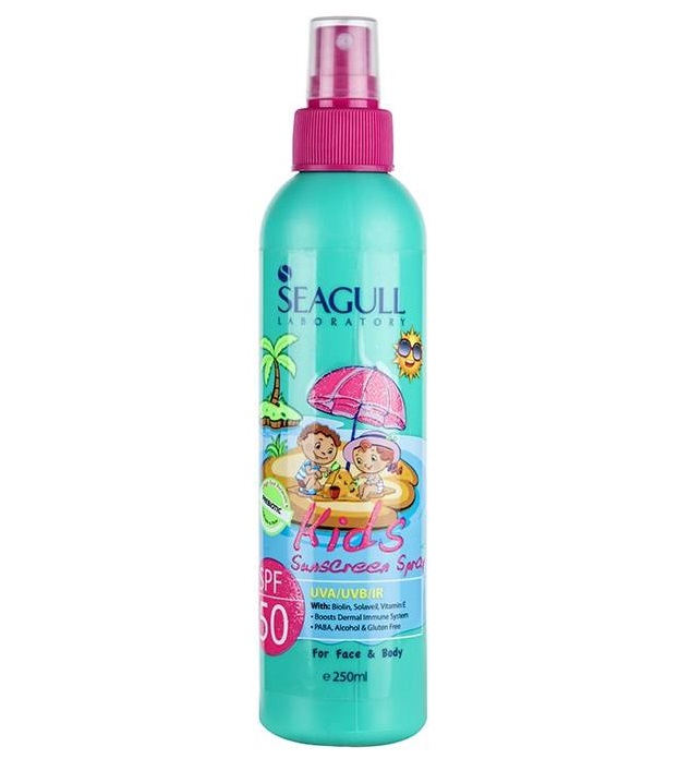 اسپری ضد آفتاب سبز کودکان 250میل seagull kids spf50 sunscreen spray