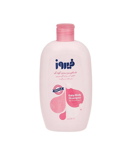 شامپو بدن کودک صورتی حاوی گوار و گلیسیرین 450میل Firooz Pink Baby Body Shampoo 450ml