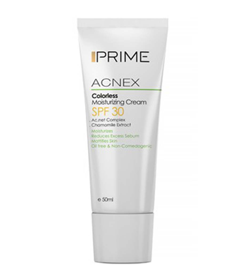کرم مرطوب کننده پوست چرب اس پی اف 30 حجم 50میل prime colorless moisturizing cream