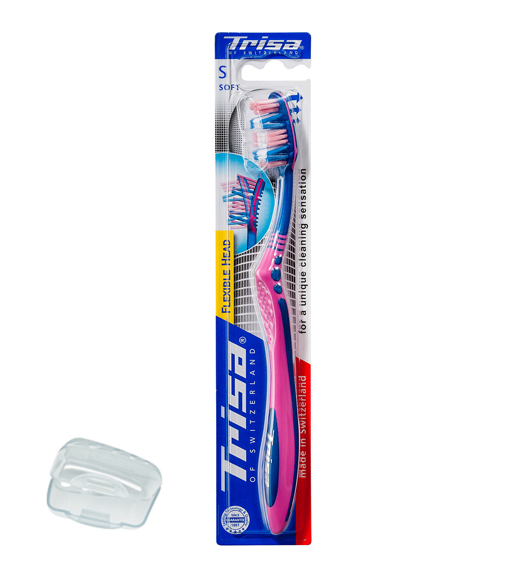مسواک فلکسیبل هد محافظ دار S ارسال با رنگ رندوم Trisa Tooth Brush