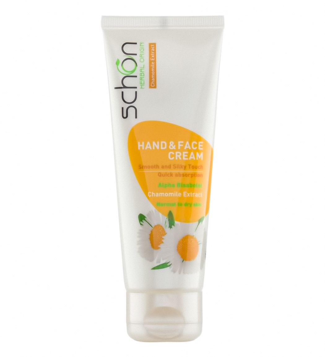 کرم دست و صورت تیوپی حاوی عصاره  بابونه 75میل Schon Chamomile Hand And Face Cream