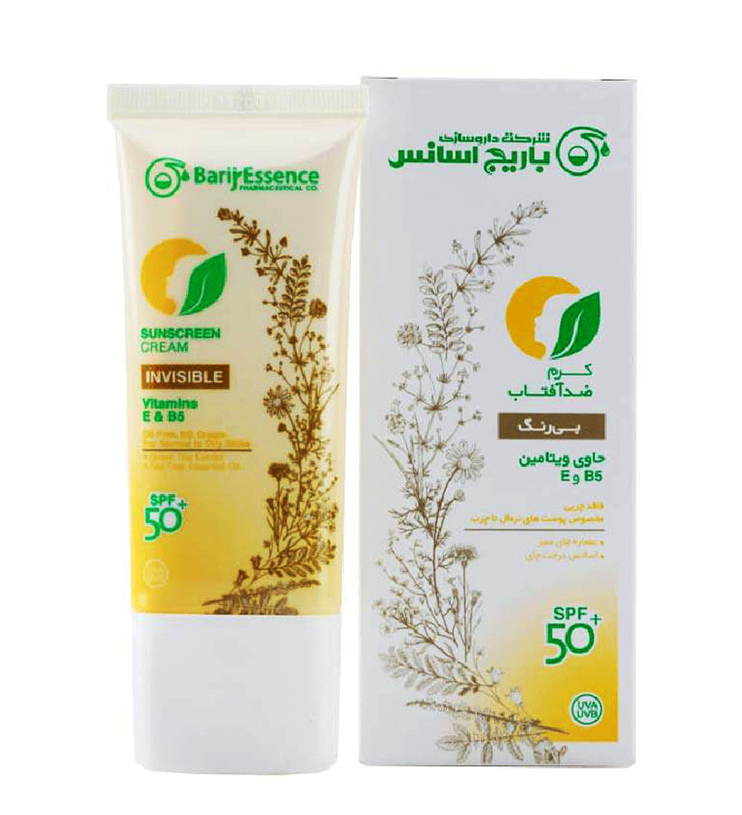 کرم ضد آفتاب فاقد رنگ پوست نرمال و چرب barij essence invisible sun screen