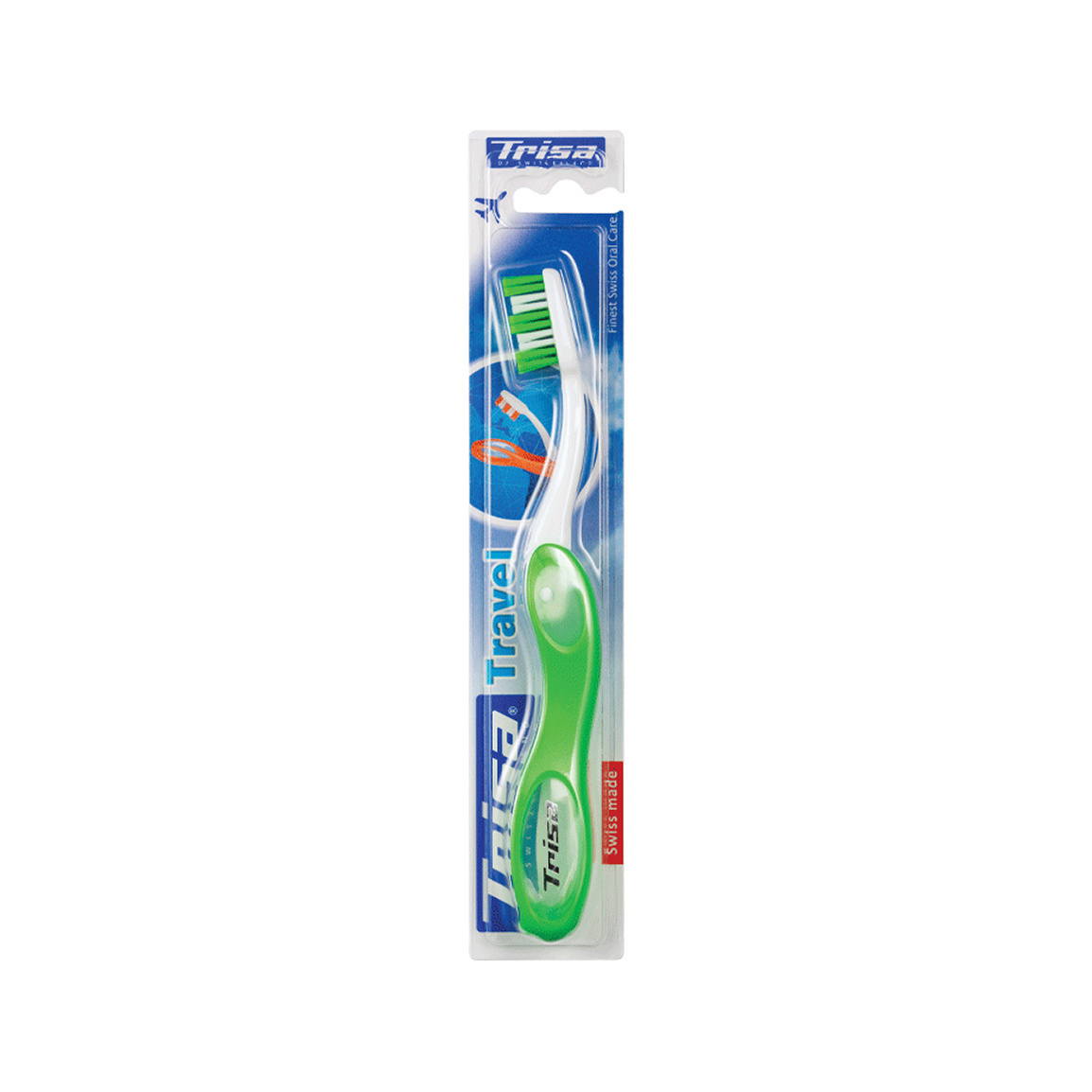 مسواک مدل Travel با برس متوسط Trisa Travel Toothbrush Medium Foldable