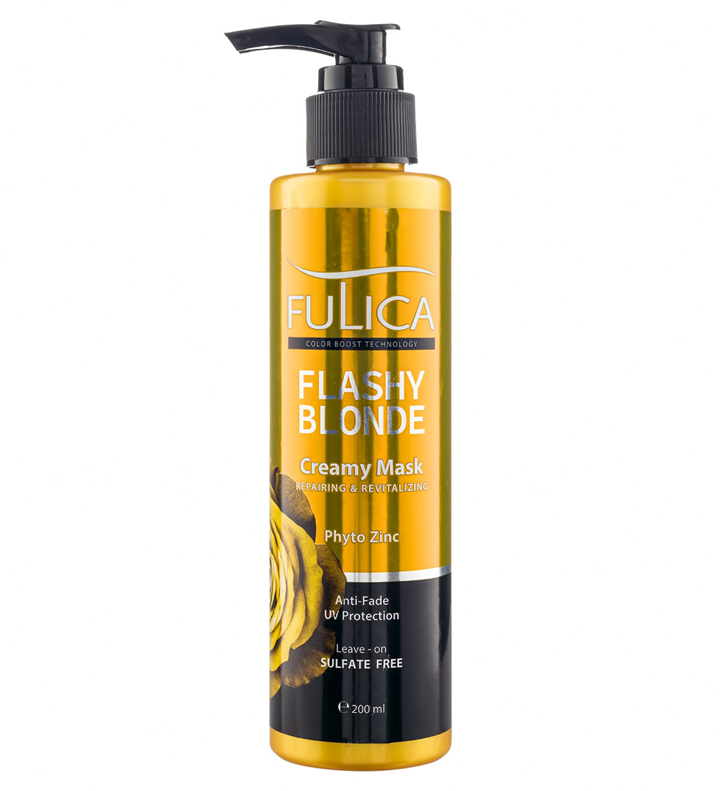 کرم تقویت کننده ترمیم کننده و مغذی موهای رنگ شده مناسب انواع موهای بلوند 200میل Fulica Hair Cream Flashy Blonde 200ml