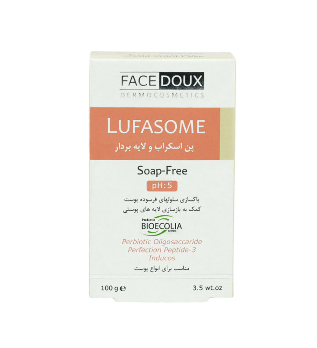 پن لوفازوم اسکراب لایه بردار 100 میل Face Doux Syndet Bar Lufasome Scrub 100ml