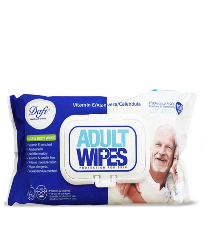 دستمال مرطوب ادالت 100 عددی Dafi Adult Wipes