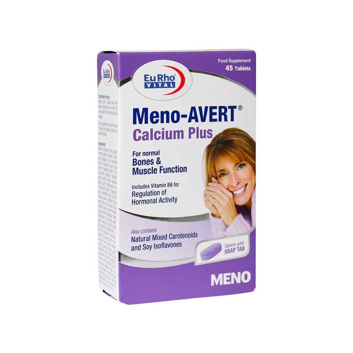 منو اورت کلسیم پلاس بسته 45 عددی Eurho Vita Meno Avert Calcium Plus
