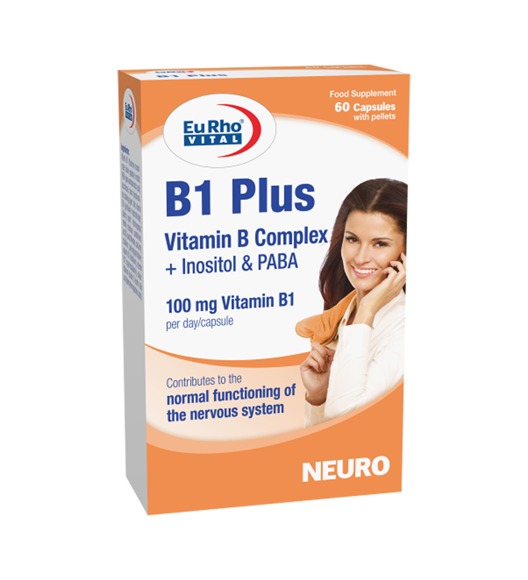 کپسول ویتامین B1 بسته 60 عددی Eurho vital B1 Plus 60 Capsules