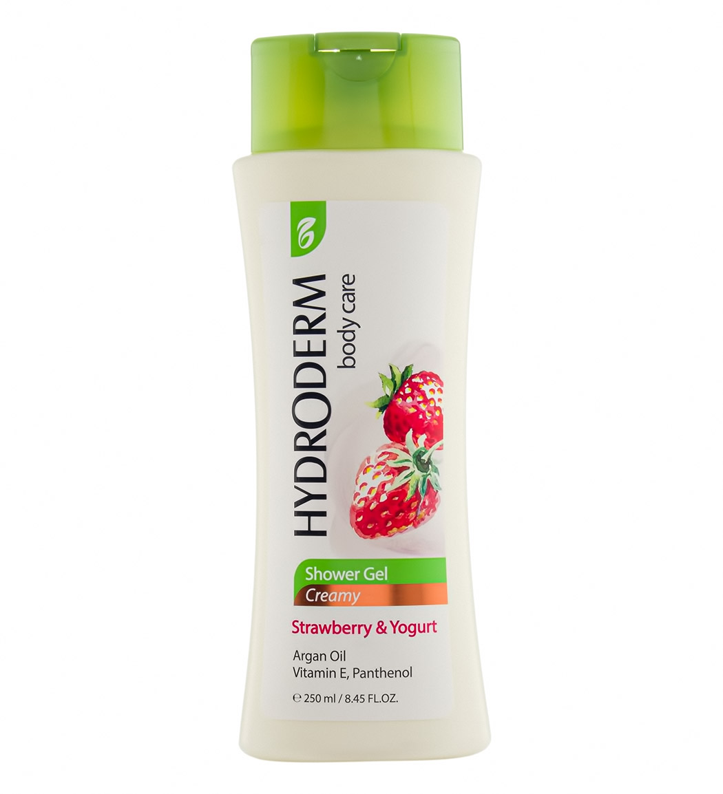 شامپو بدن کرمی با رایحه ماست و توت فرنگی 250میل Hydroderm Creamy Body Wash 250ml