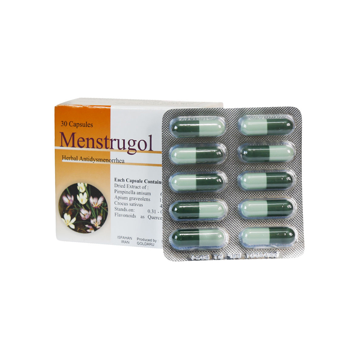 کپسول منستروگل بسته 30 عددی Goldaru Menstrugol 30 Capsules
