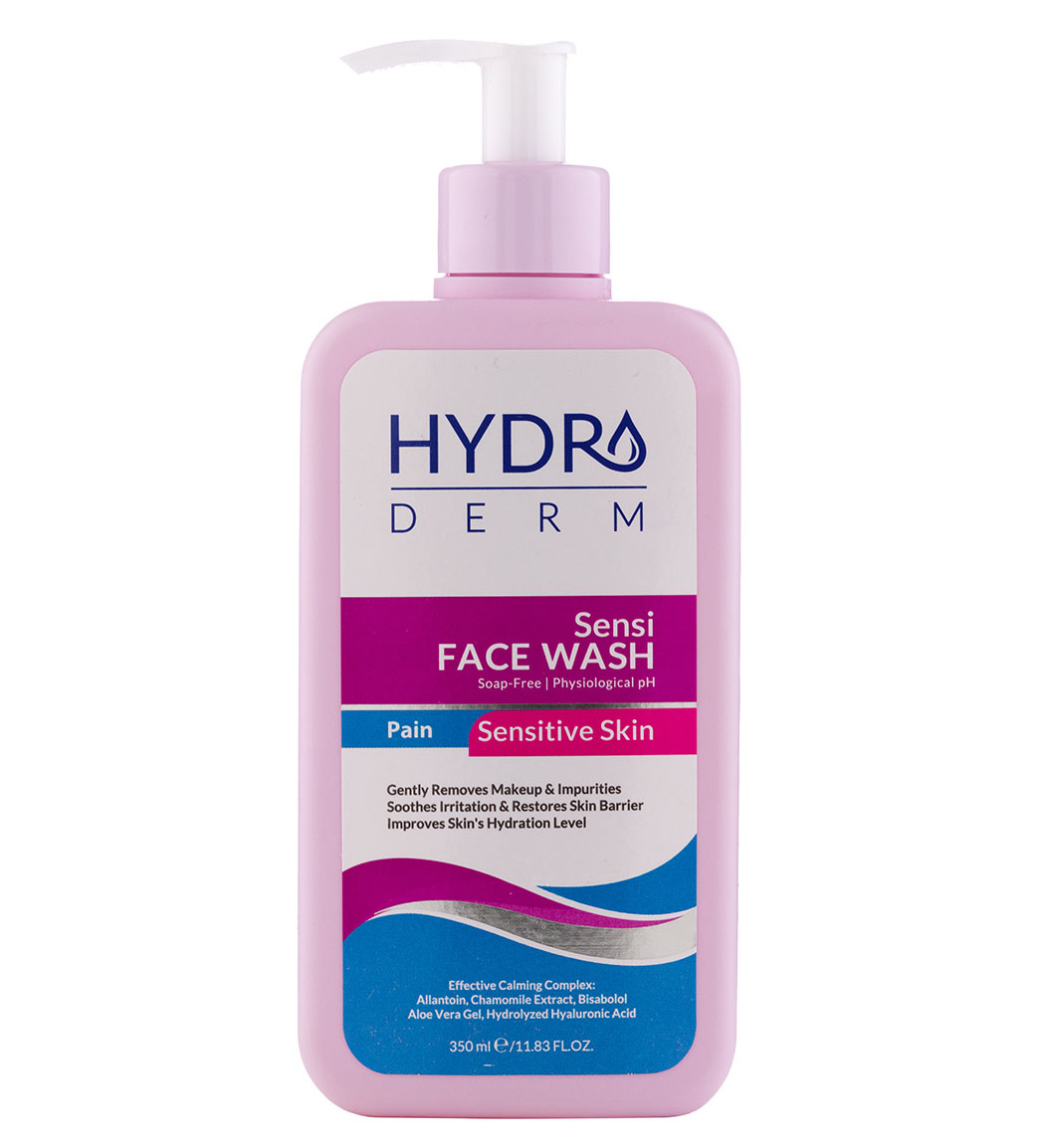مایع شوینده غیرصابونی مناسب پوست های حساس 350میل Hydroderm Sensi Face Wash Pain For Sensitive Skin 350ml