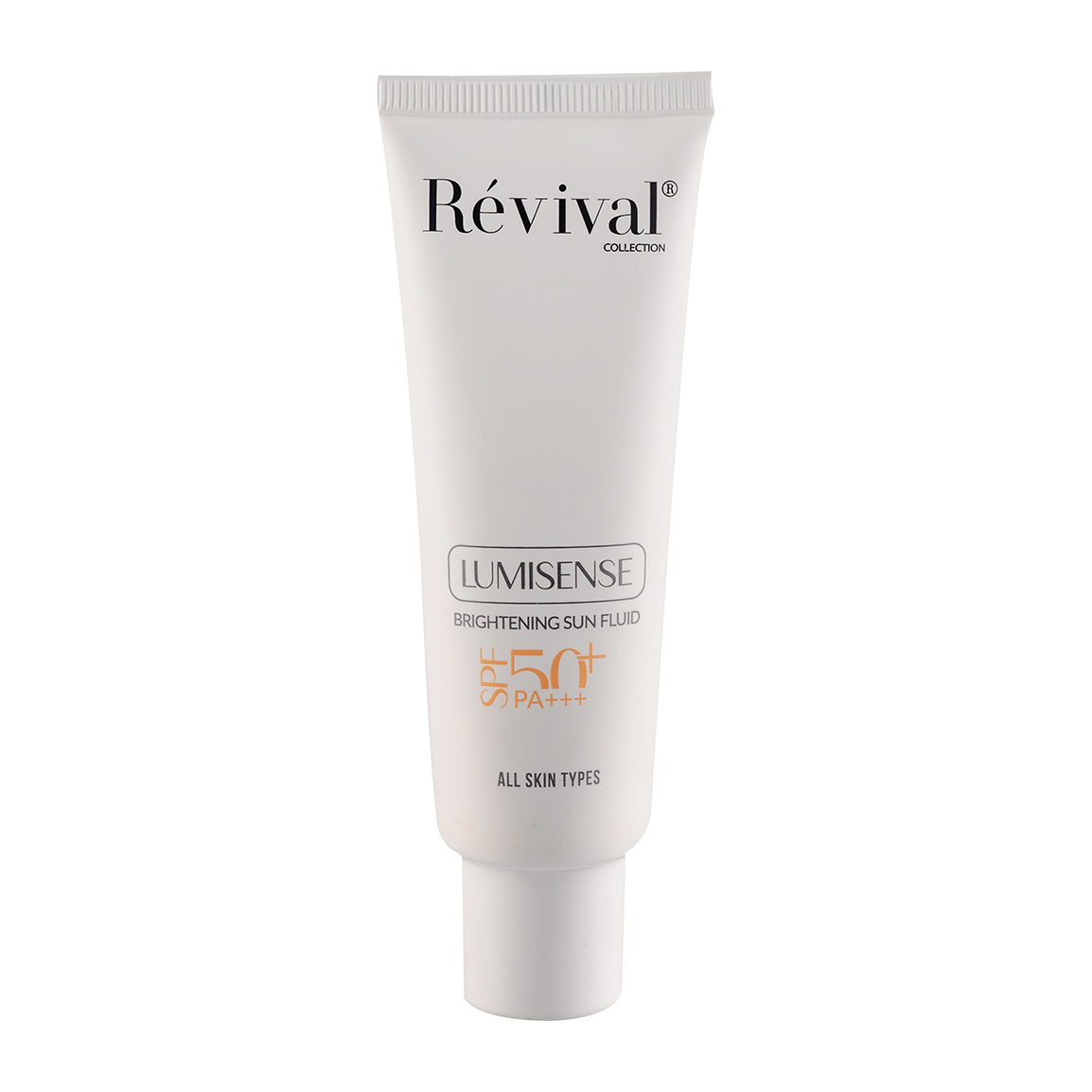 کرم ژل ضد آفتاب بی رنگ با SPF50 مناسب انواع پوست حجم 50 میلی لیتر Revival Lumisense Brightening SPF50 Sun Fluid 50 ml