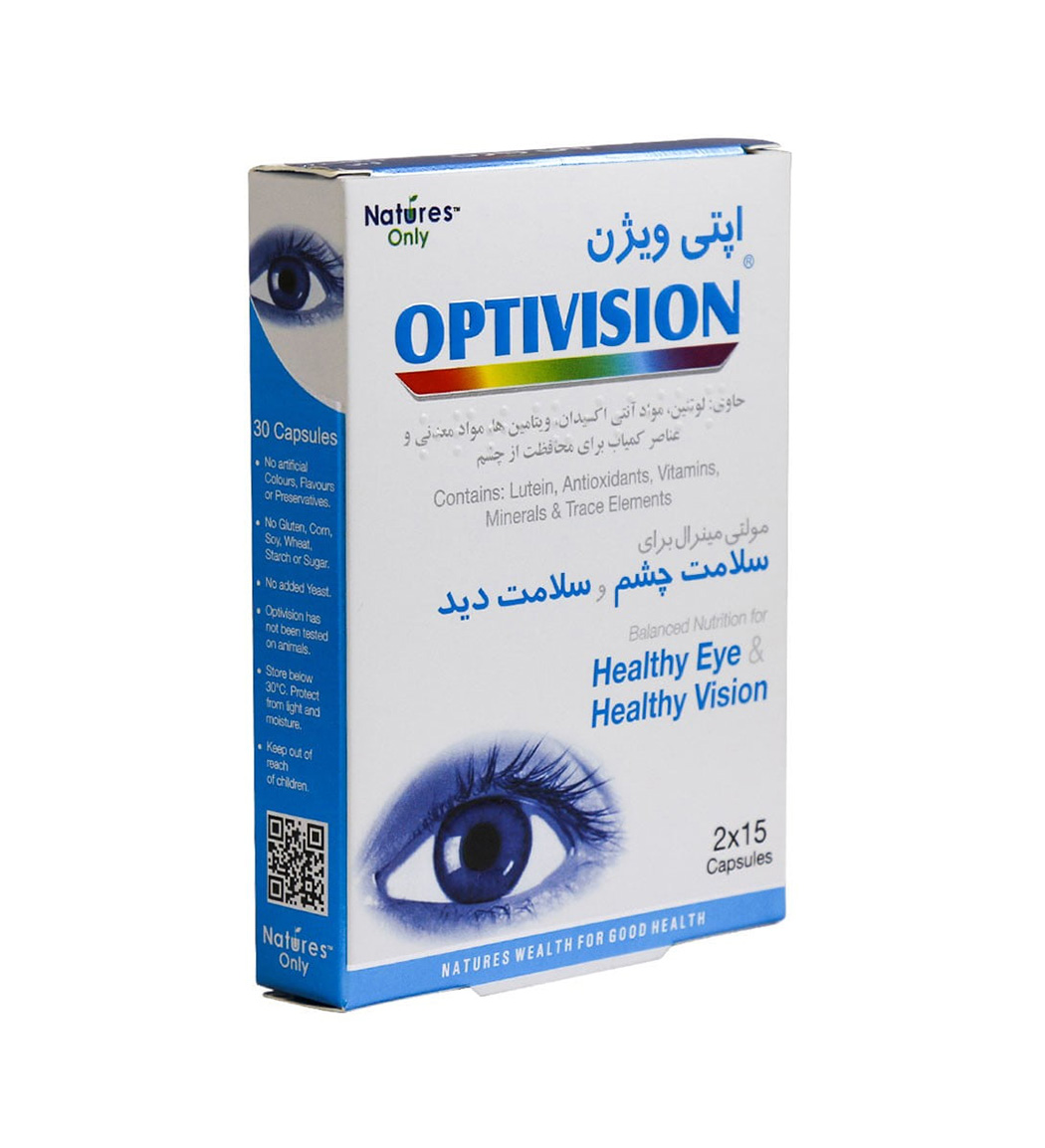 کپسول اپتی ویژن بسته 30 عددی Natures Only Optivision 30 Caps